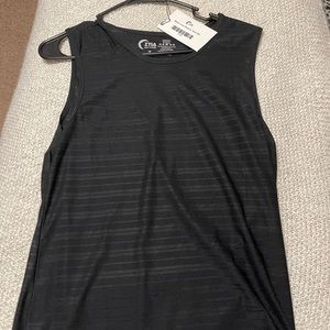 Black luxe muscle tank